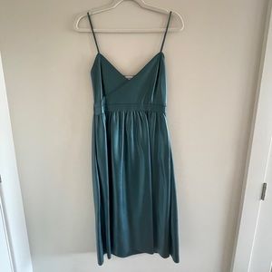 Teal faux leather Zara dress